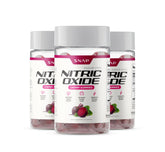 Snap Supplements Nitric Oxide Beet Root Gummies bottle front promotes natural energy and blood flow.