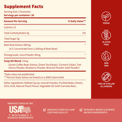 Nutrition facts panel close-up on packaging
