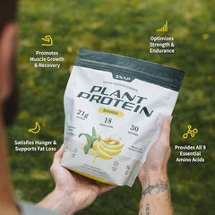 Snap Supplements organic banana bottle highlights clean, plant-based nutrition