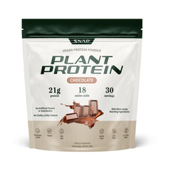 Snap Supplements Organic Plant-Based Vegan Protein Powder chocolate front view