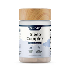 Snap Supplements sleep aid bottle on white background.