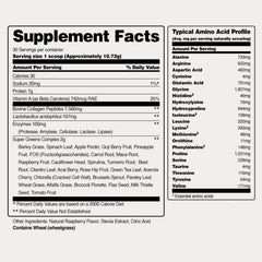 Nutrition facts label close-up