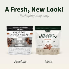 Vegan protein powder scoop with chocolate flavor by Snap Supplements