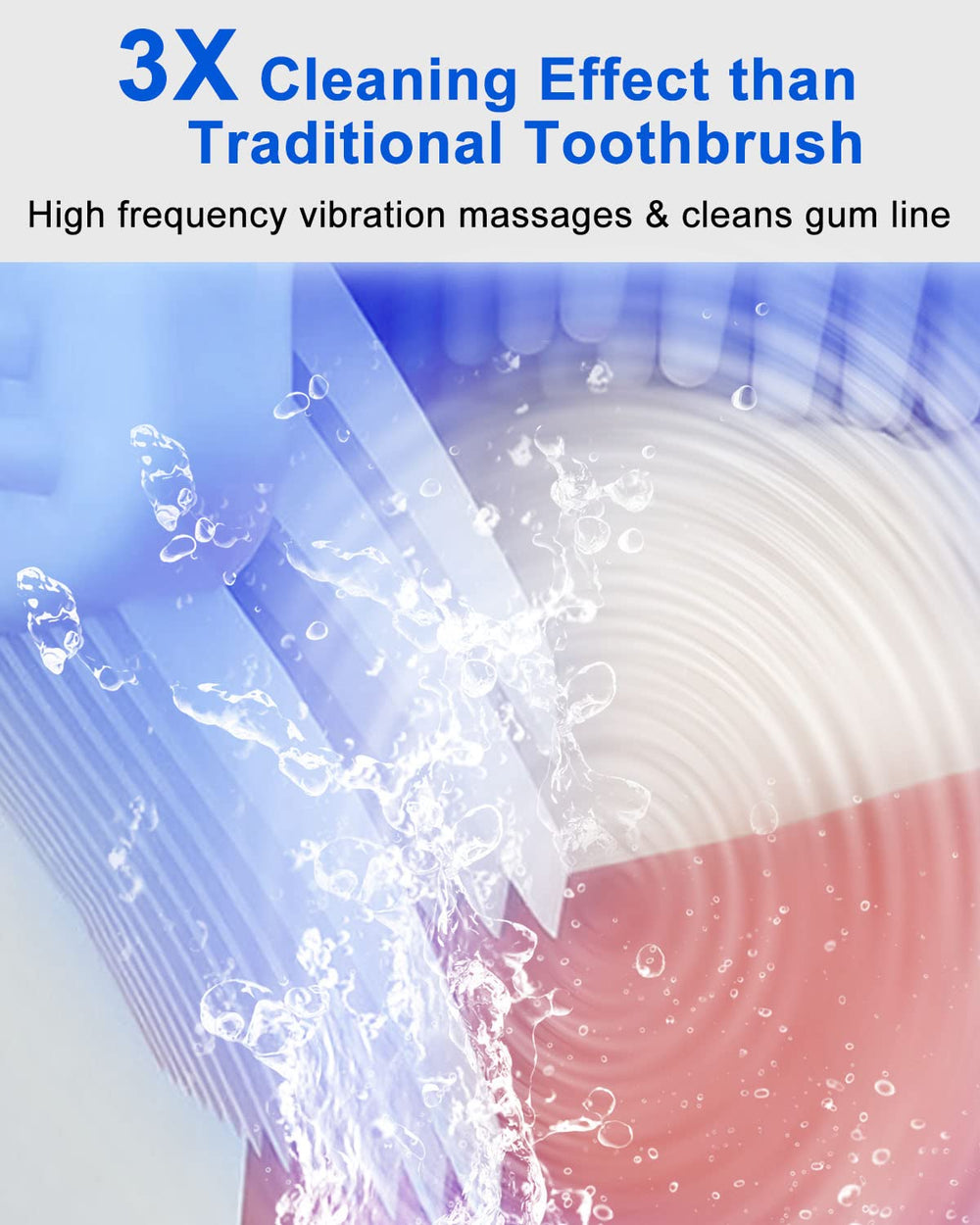 Head-on view showing U-shaped design of Snefe toothbrush Green