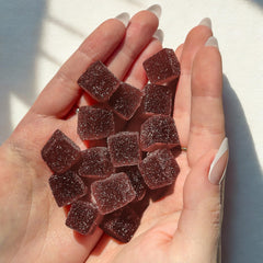 Bottle and packaging showcasing 60 gummies