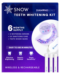 Snow Teeth Whitening Kit hero with LED mouthpiece and three serum wands