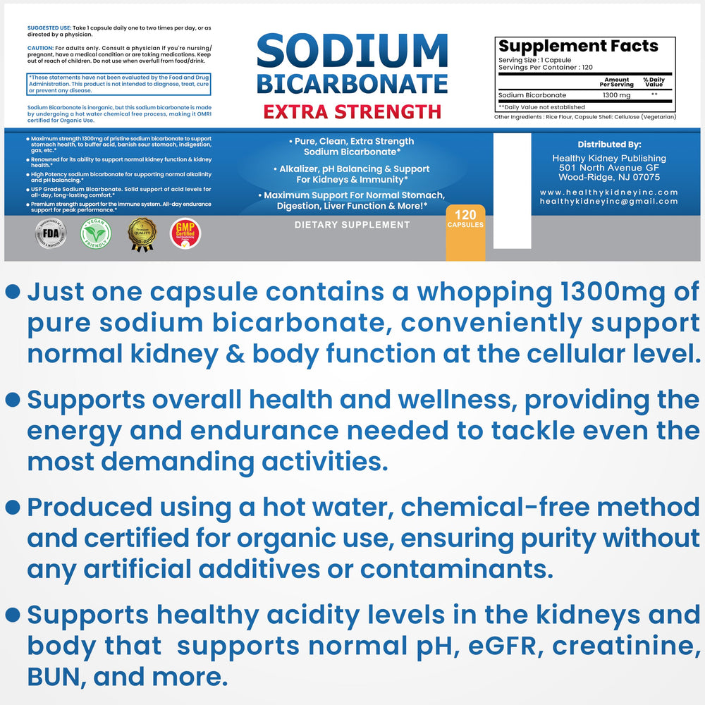 Sodium bicarbonate capsules 1300mg ingredients list