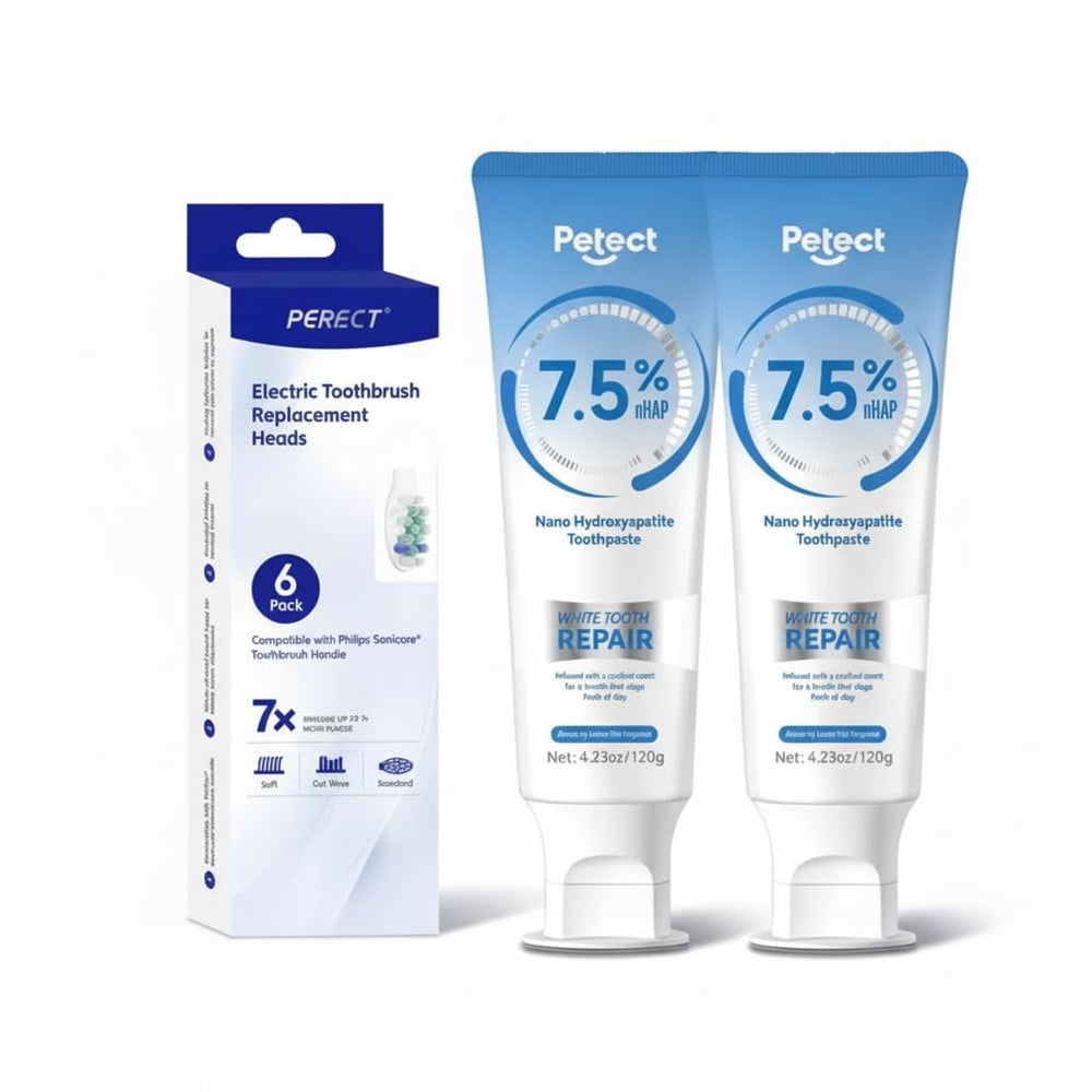 Soft 6-pack replacement heads for Philips Sonicare Click-On models.