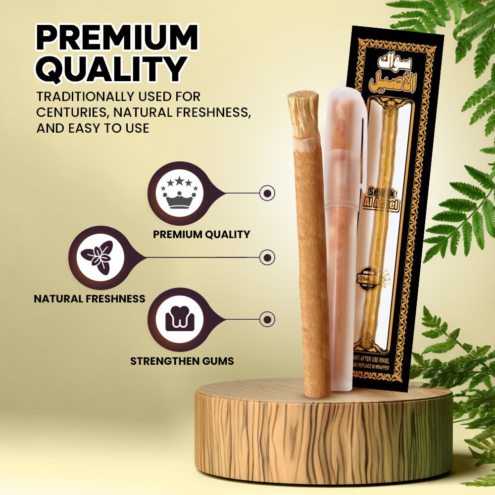Soft bristles on Miswak toothbrush
