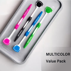 Four-pack tongue brush set with replacement heads