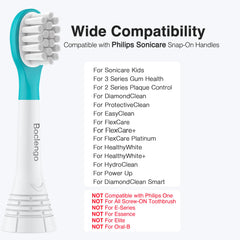 Soft compact kid-friendly brush heads