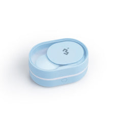 Soft contact lens cleaner device with ReO2 Mini Pro in blue