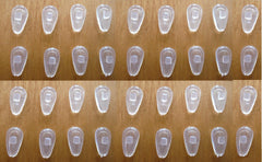 Close-up of soft silicone eyeglasses nose pads with air chamber