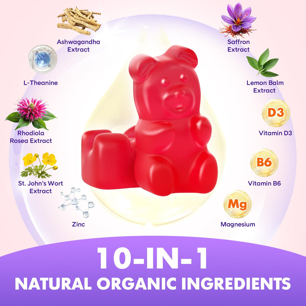 Gummies highlighting calm focus and energy support