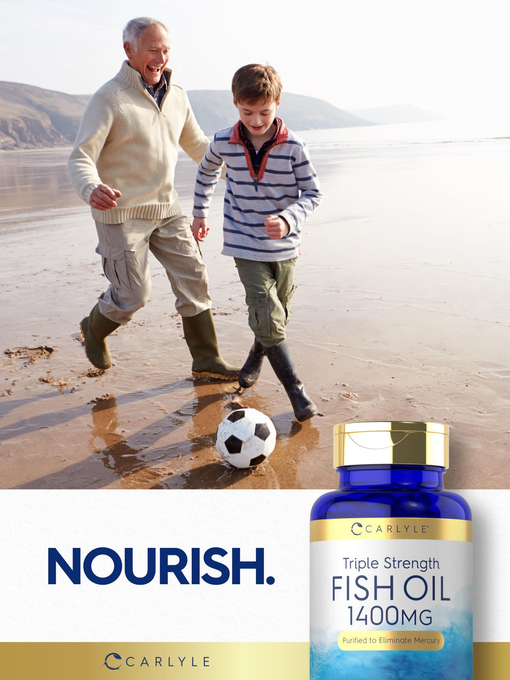 Close-up of omega-3 fish oil softgels