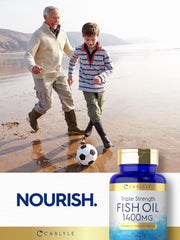 Close-up of omega-3 fish oil softgels