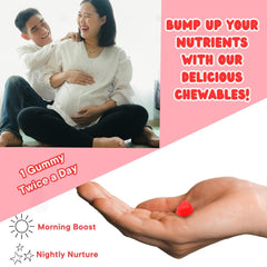 Nutrition facts and ingredients label for SOHM Folic Acid gummies