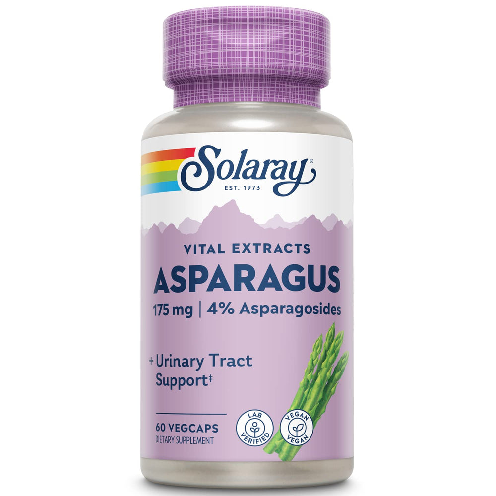 SOLARAY Asparagus Rhizome Extract bottle with 60 vegan capsules front view
