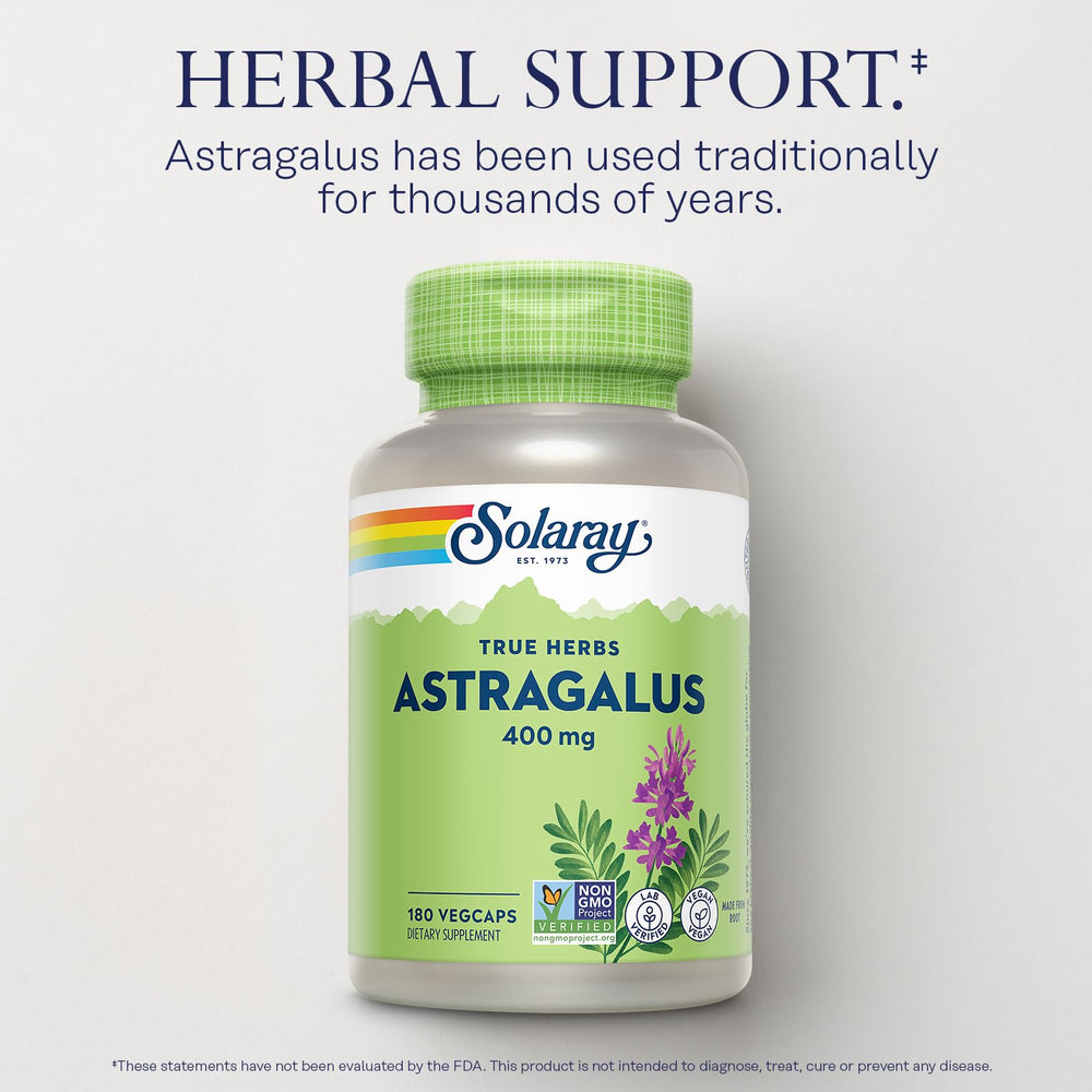 Ingredients: Astragalus root 400 mg per VegCap