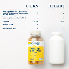 Nutrition label for Solaray B-Complex 100-250 Capsules