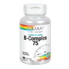 Nutritional information and ingredients for SOLARAY B-Complex 75mg