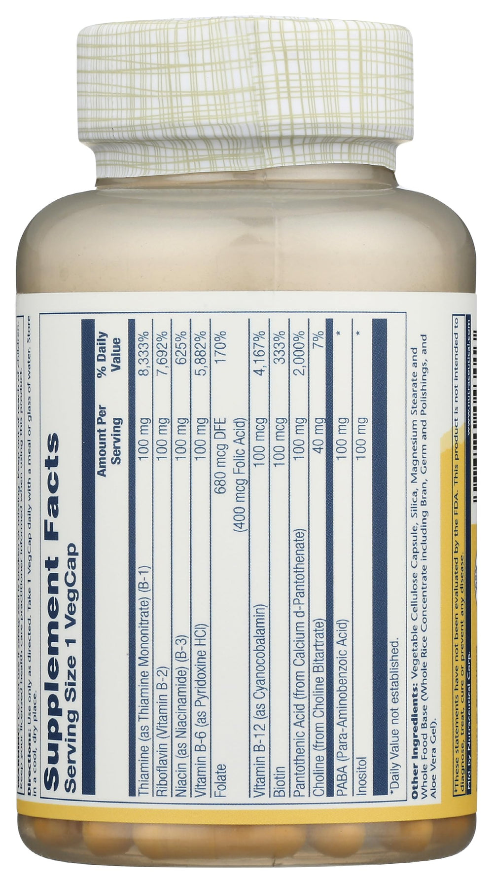 Solaray B-Complex capsules closeup highlights easy daily intake for busy days