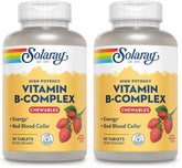 SOLARAY Vitamin B-Complex Chewables Strawberry bottle with packaging (2-pack)