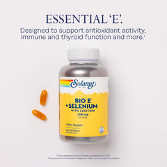 Bottle label highlighting Vitamin E and Selenium content