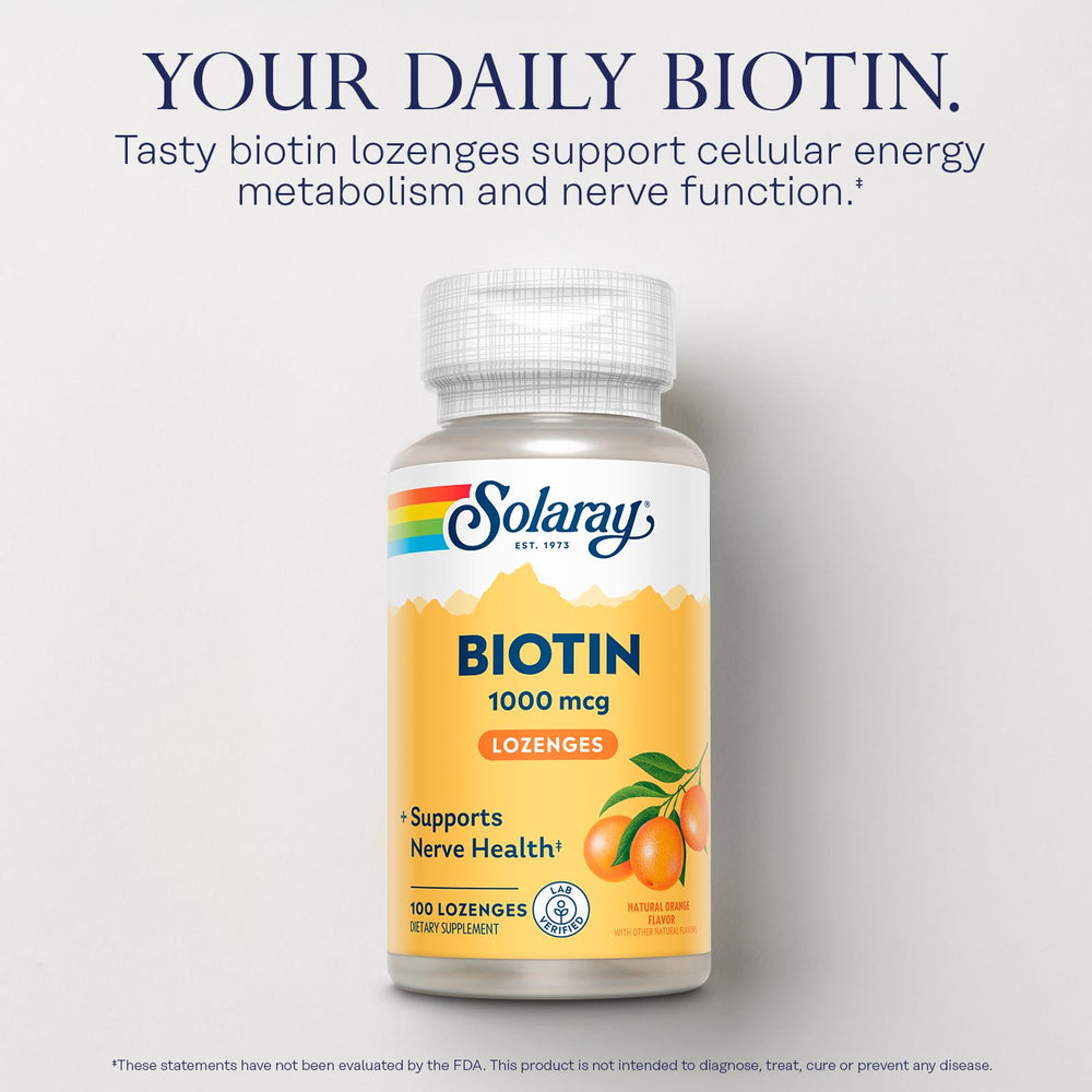 Biotin 1000 mcg and Vitamin A 150 mcg nutrition label