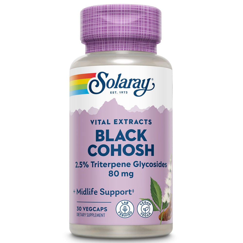 SOLARAY Black Cohosh Root Extract 80 mg capsules - vegan and non-GMO, 30 VegCaps