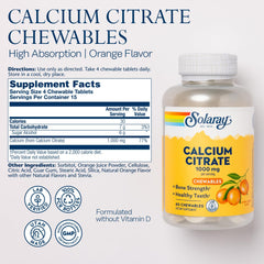 Close-up of orange-flavored calcium citrate chewables