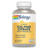 Solaray Calcium Magnesium Citrate 2:1 ratio bottle with 180 vegan capsules