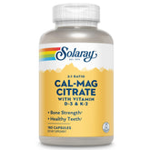 Front label of SOLARAY Calcium Magnesium Citrate w/D3 K2 bottle