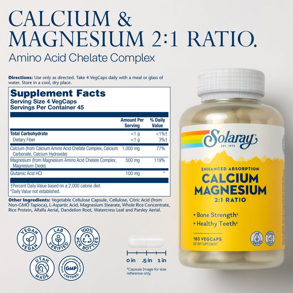 High absorption calcium magnesium blend with glutamic acid
