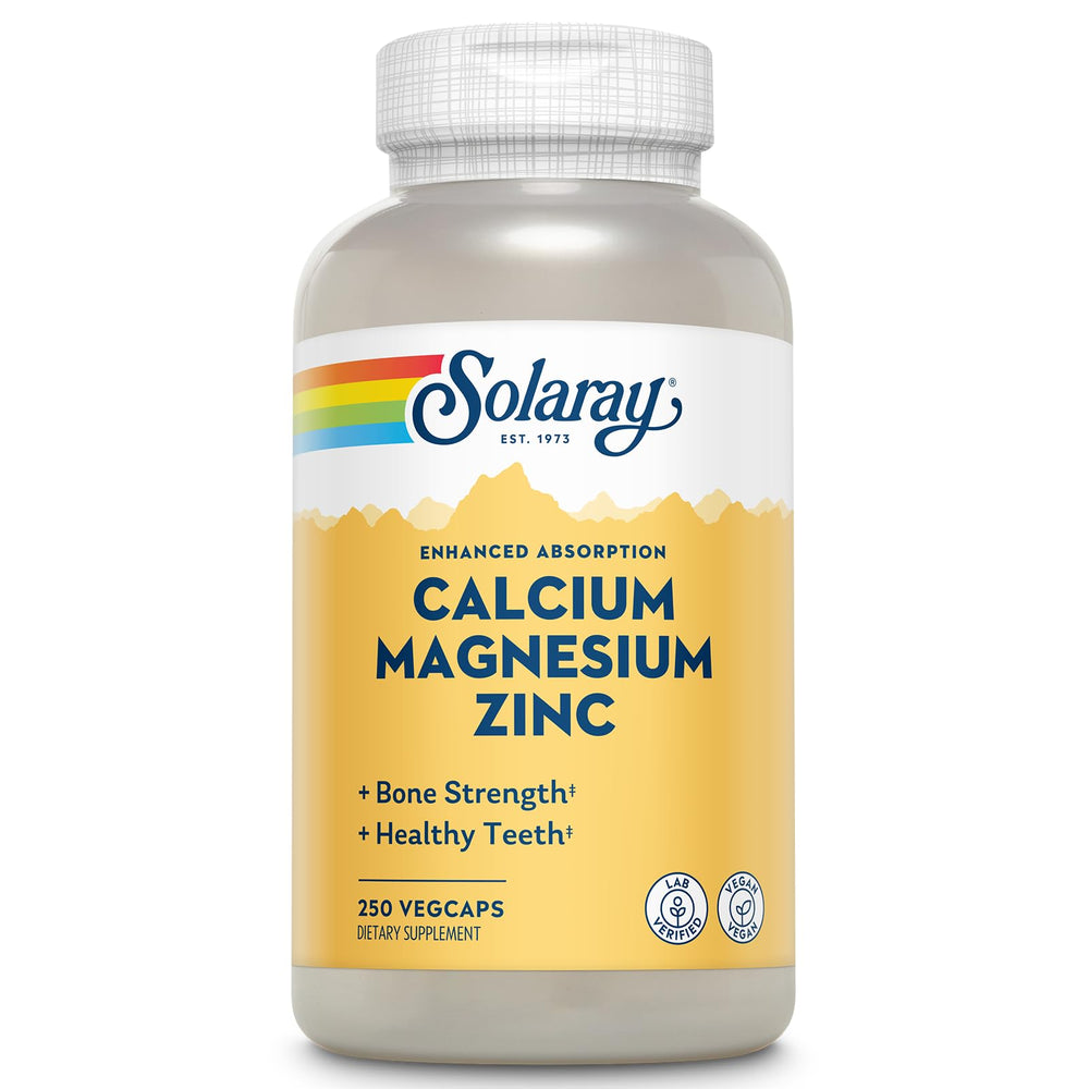 SOLARAY Calcium Magnesium Zinc supplement bottle