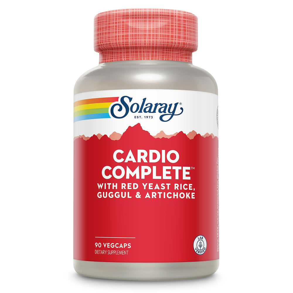 SOLARAY Cardio Complete bottle with Red Yeast Rice, Guggul, and Artichoke Extracts