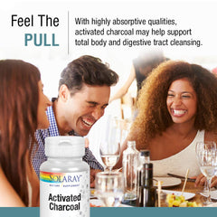 Activated Charcoal 280mg capsules bottle on a white background