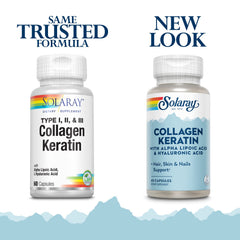 Close-up of Solaray Collagen Keratin bottle