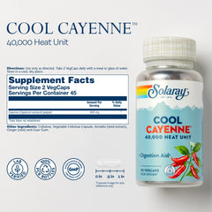 Close-up of cayenne pepper capsules for Solaray Cool Cayenne