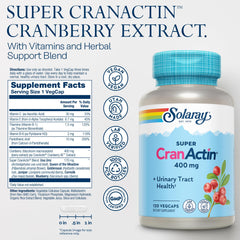 Front view of SOLARAY CranActin Cranberry Extract 400mg bottle