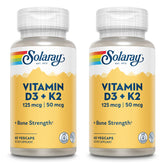 SOLARAY Vitamin D3 + K2 bottle label