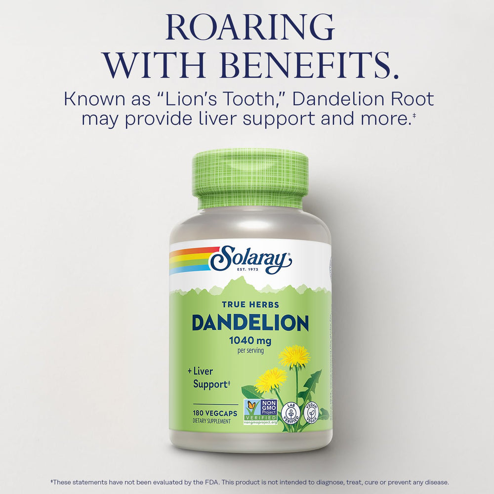 Whole dandelion root plant