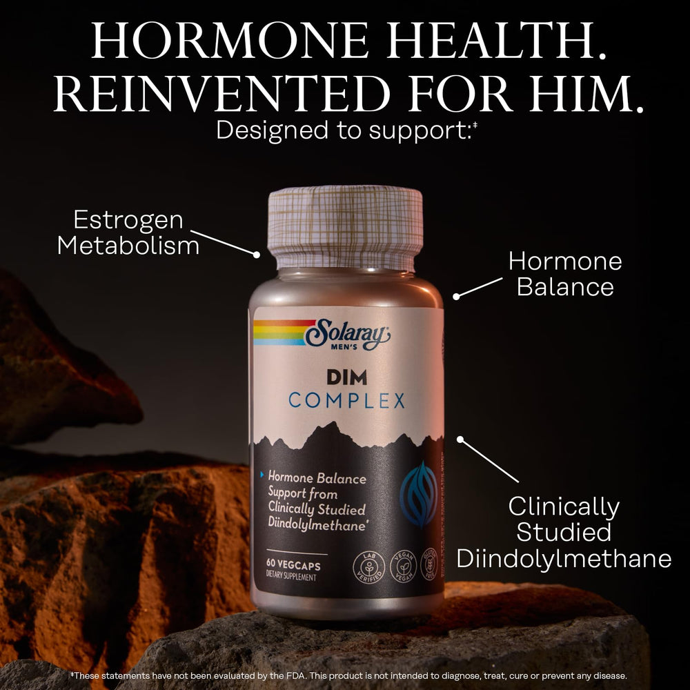 Graphic showing ingredients: DIM, zinc, quercetin