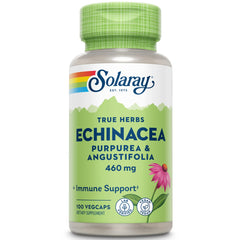 SOLARAY Echinacea Angustifolia & Purpurea Root Veg Cap bottle front 460mg 100 count