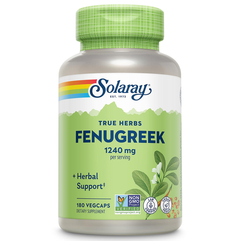 Solaray Fenugreek Seed 1240 mg bottle – front view