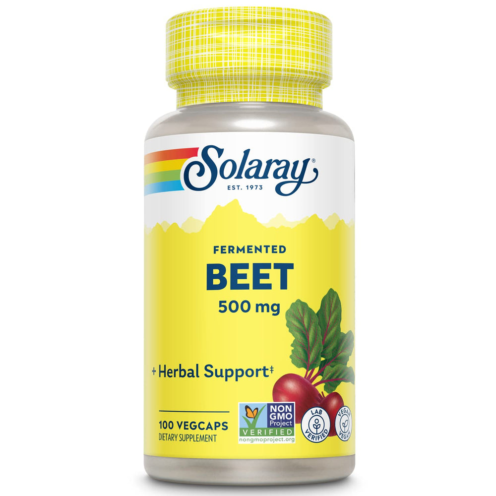 Solaray fermented beet root extract bottle – front view