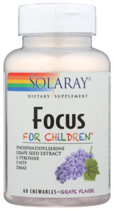 SOLARAY Focus for Children bottle with 60-count