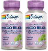 SOLARAY Ginkgo Biloba Extract 60mg bottle - 60 count (pack of 2)