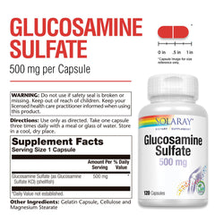 SOLARAY Glucosamine Sulfate product label
