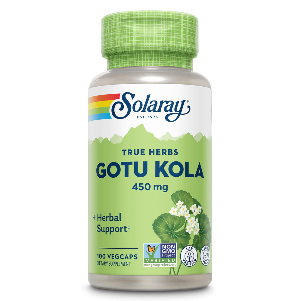 Front view of Solaray Gotu Kola 450mg bottle